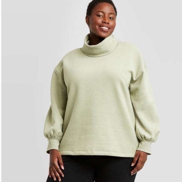 Ava & Viv Women's Plus Green Tunic Sweater - Picture 1 of 7